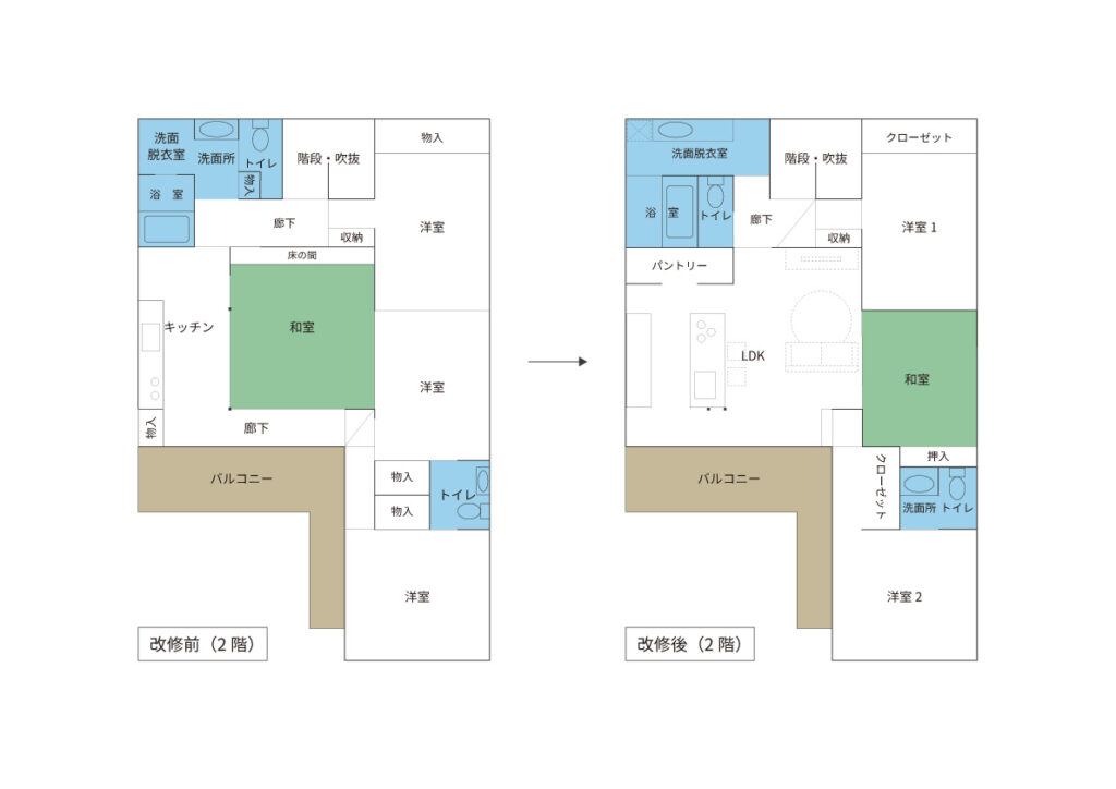 宮城 築45年の一軒家を間取りからリノベーション間取り画像